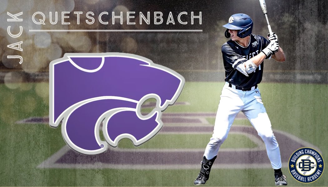 BCbaseballtoday's tweet photo. Congrats to @1Quetschenbach on his commitment to @KStateBSB. Big time LH bat that has a chance to put up some big time numbers at the next level. Not only a great player but an even better person. Excited for the future. @PBRMissouri @homefieldkc @Drew_Olla #Committed #BCboys https://t.co/cRD6idddEu