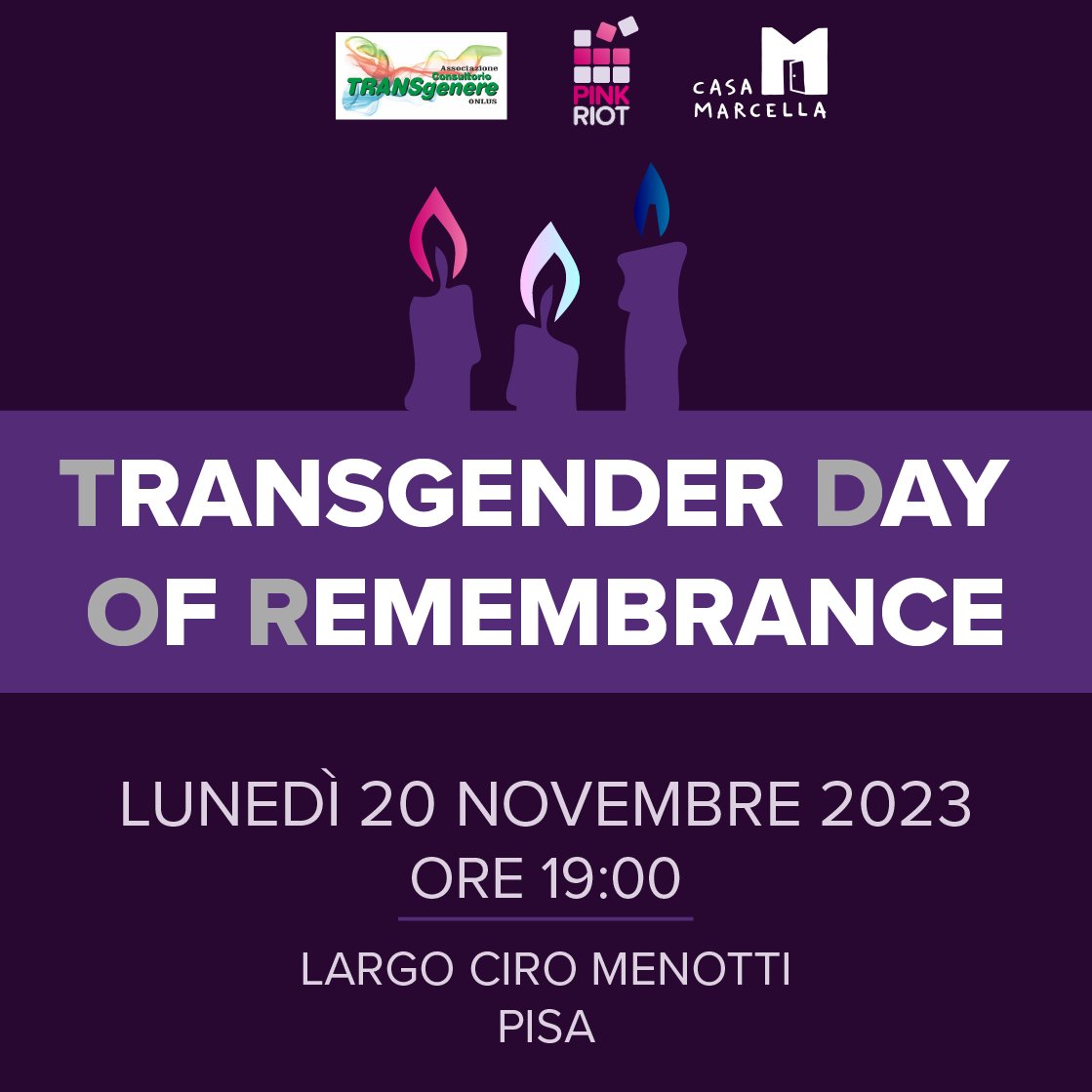 Lunedì 20 novembre alle ore 19:00 ci ritroviamo in Largo Ciro Menotti per un presidio in occasione del #TDoR la ricorrenza dedicata al ricordo e alla memoria delle vittime di odio e violenza transfobica

Il report stilato da <a href="/TGEUorg/">TGEU - Trans Europe and Central Asia</a> restituisce una situazione drammatica. (1/3)