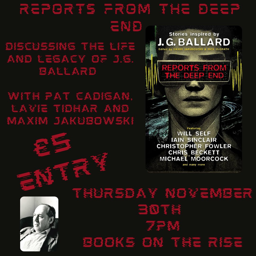 BooksontheRise's tweet photo. Join us on Thursday November 30th at 7pm for a discussion of J.G. Ballard's Life, Legacy and Work!
Link to tickets: https://t.co/lVFj0D5ven
#BookTwitter
#scifi
#dystopia
#bookshopevent https://t.co/KvoIC9Aiww