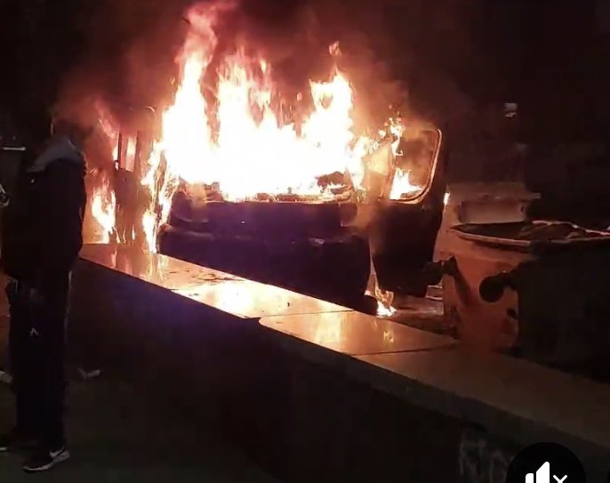 shumanskoo's tweet photo. Mad scenes in Sofia outside the National Stadium where Bulgaria plays Hungary behind closed doors: clashes between fans and police forces, water bombs and cars set on fire… https://t.co/KcIU1Foskd
