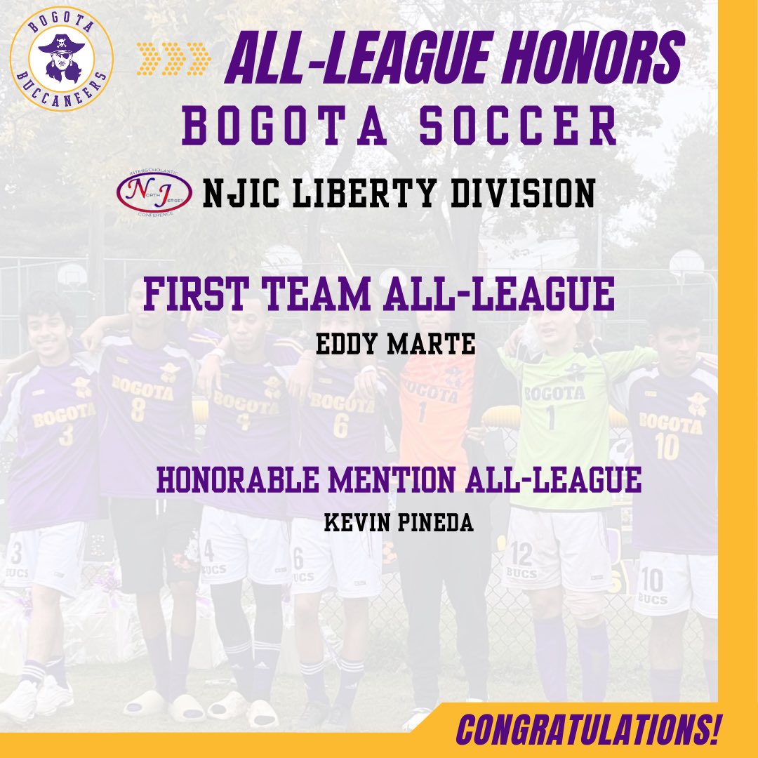 Bogota Bucs (@bogotaathletics) on Twitter photo ⚽️ Congratulations to our Bogota Soccer players who received All-Division Honors for the Fall 2023 Season. Great job players and coaches, congratulations on a great season! <a href="/BogotaPublic/">Bogota Public Schools</a> <a href="/BogotaHigh/">Bogota Jr./Sr. High School</a> <a href="/bogotablognj/">Bogota Blog NJ</a> ⚽️ Congratulations to our Bogota Soccer players who received All-Division Honors for the Fall 2023 Season. Great job players and coaches, congratulations on a great season! <a href="/BogotaPublic/">Bogota Public Schools</a> <a href="/BogotaHigh/">Bogota Jr./Sr. High School</a> <a href="/bogotablognj/">Bogota Blog NJ</a>
