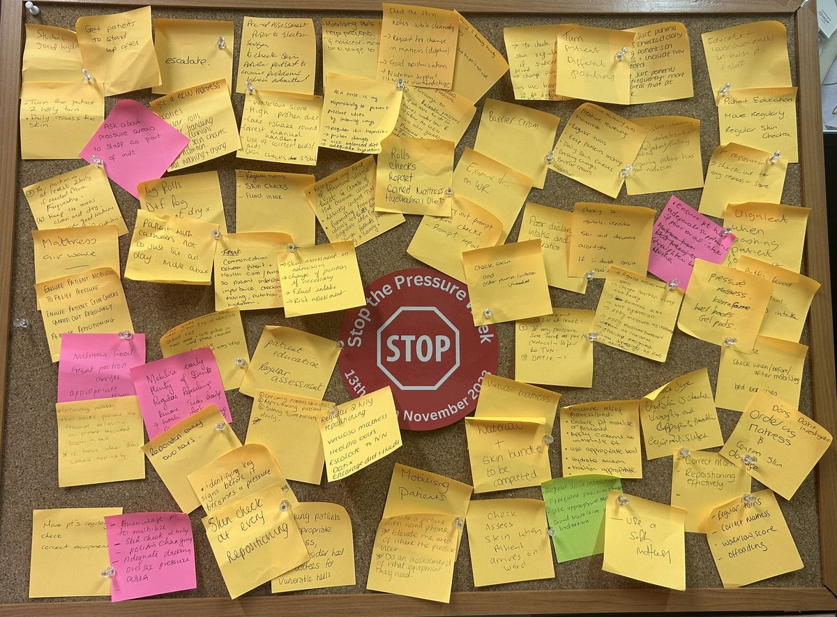 Today in Surgery we took our Tea Trolley out for Stop The Pressure Week. We asked staff to think about all the ways they can prevent and treat pressure damage and these are all our wonderful answers 👏🏻 thank you to everyone in @GEHSurgery to came and took part! @GEHSkinMonkey