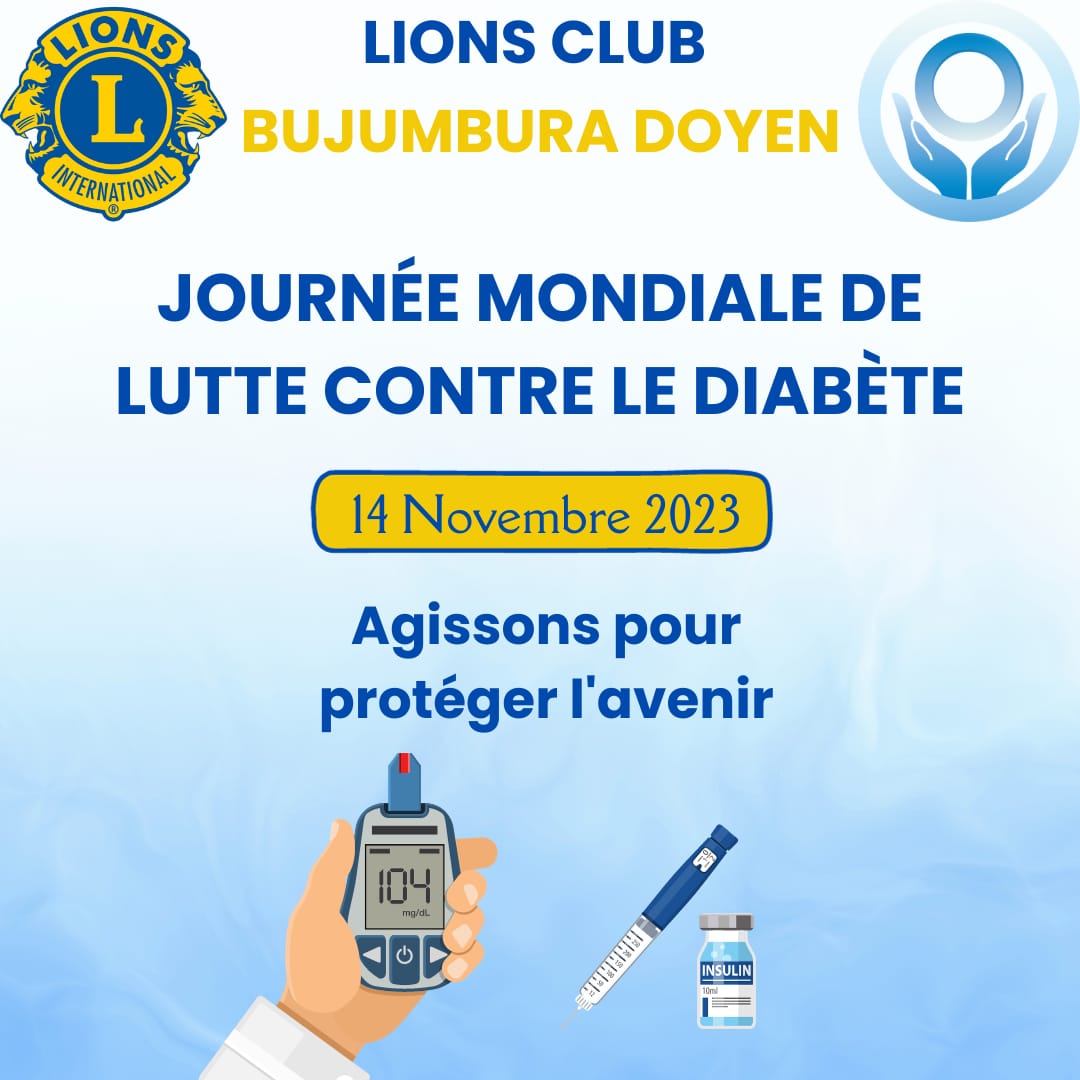 LionsClubBuja's tweet photo. Le @LionsClubBuja s'est associé aux autres pays du monde pour célebré la journée international de lutte contre le #diabete #lionsclubs #Burundi #D409 https://t.co/u6VWDerJZj
