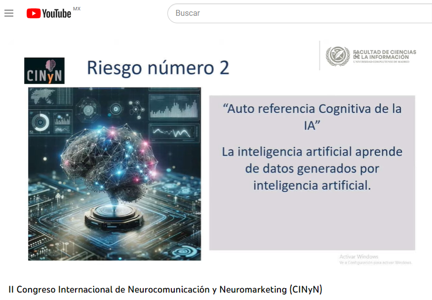 NeuromktMex's tweet photo. 📢💻🧠Nuestro Director de Investigación y Metodología, el Dr. Carlos Bernal, presenta algunos riesgos de la Inteligencia Artificial en su intervención en el Congreso de la Universidad Complutense de Madrid.
#NeurocienciasAplicadas #Neuromarketing #ComplutenseMadrid @CINyN_UCM https://t.co/57PFNhq2cB