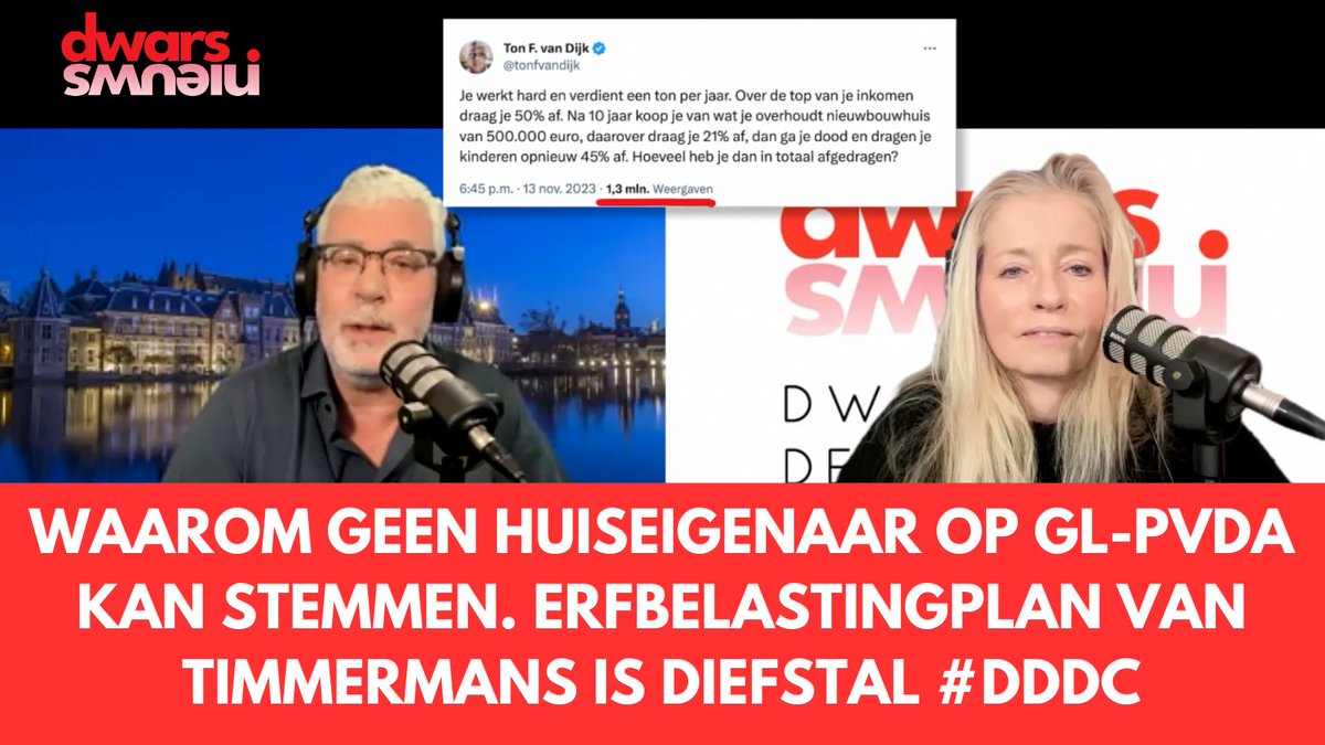 Stop maar met het aflossen van je hypotheek, Timmermans pikt de overwaarde toch in als je dood bent. Kijk de nieuwe #DDDC en huiver.

dwarsnieuws.nl/waarom-geen-hu…