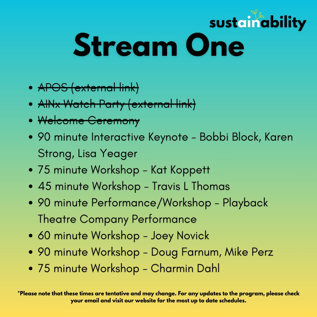 AINNetwork's tweet image. Today's the day! We are starting off strong and are just finishing up our Interactive Keynote with Bobbi Block, Karen Strong, and Lisa Yeager. Please join us for the rest of the sessions in Stream One! appliedimprovisationnetwork.org/2023-virtual