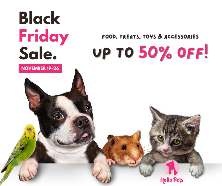 HelloPetsHFX's tweet photo. 🐾 Hello Pet Lovers! 🐾

🎉 Get ready for our Black Friday deals at Hello Pets! 🖤🐾 

📆 Sale runs from Nov 19 to Nov 26. Don't miss out on the chance to pamper your furry friends. Visit us to fetch these amazing deals! 🛍️🐶🐱 https://t.co/XRd6vEnFRu