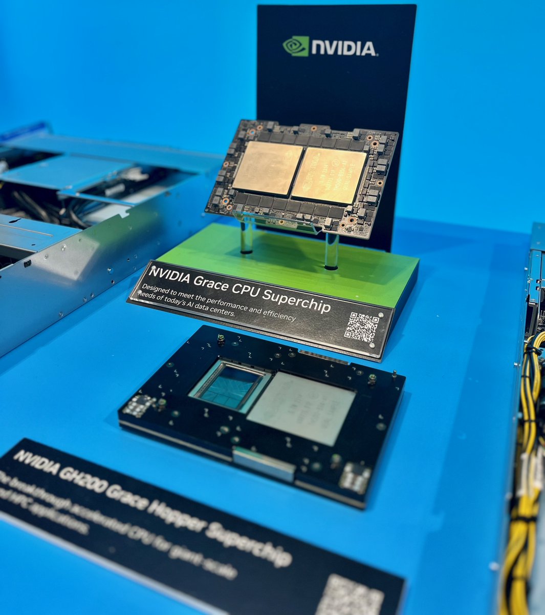 The NVIDIA GH200 Superchip is coming to more systems worldwide, including @Dell, @Evidenlive, @HPE, @Lenovo, @QuantaQCT, and @Supermicro_SMCI. Learn more. #SC23 nvda.ws/47gttfE