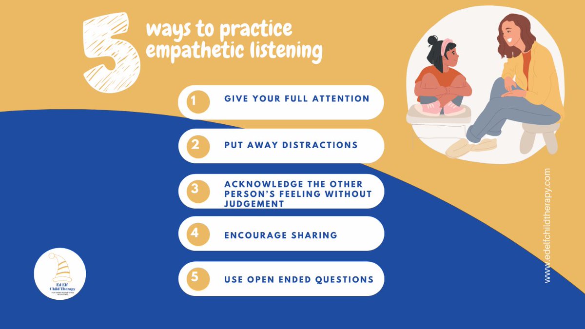 Empathetic listening is a cornerstone of effective communication and a powerful tool for nurturing a healthy, trusting, and emotionally intelligent parent-child relationship.  Here are 5 ways how you can practice empathetic listening with your child ⬇️

#empathy #parenting #tips