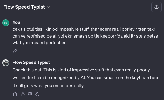 🌶️How to 5x your typing speed and be in a flow state while you type? (no joke) Use my customGPT - The Flow Speed Typist. (link in the next post) It’s a fascinating concept. Bookmark to think about it later. One of the AI’s Superpowers is its ability to understand extremely…