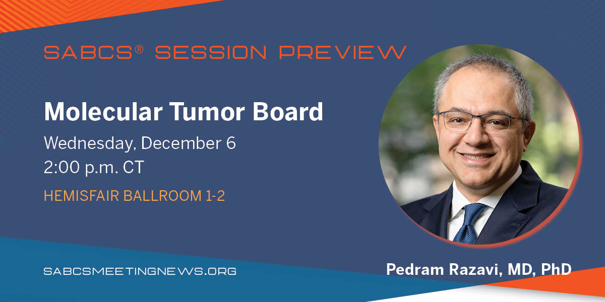 SABCSSanAntonio's tweet photo. Clinical science workshops at #SABCS23 will cover topics including tumor agnostic trials, tumor boards, and clinical case discussions. Pedram Razavi, MD, PhD, shares a preview in SABCS Meeting News: 
https://t.co/0cAenr9J4b
#BCSM https://t.co/3VgifzB5wS