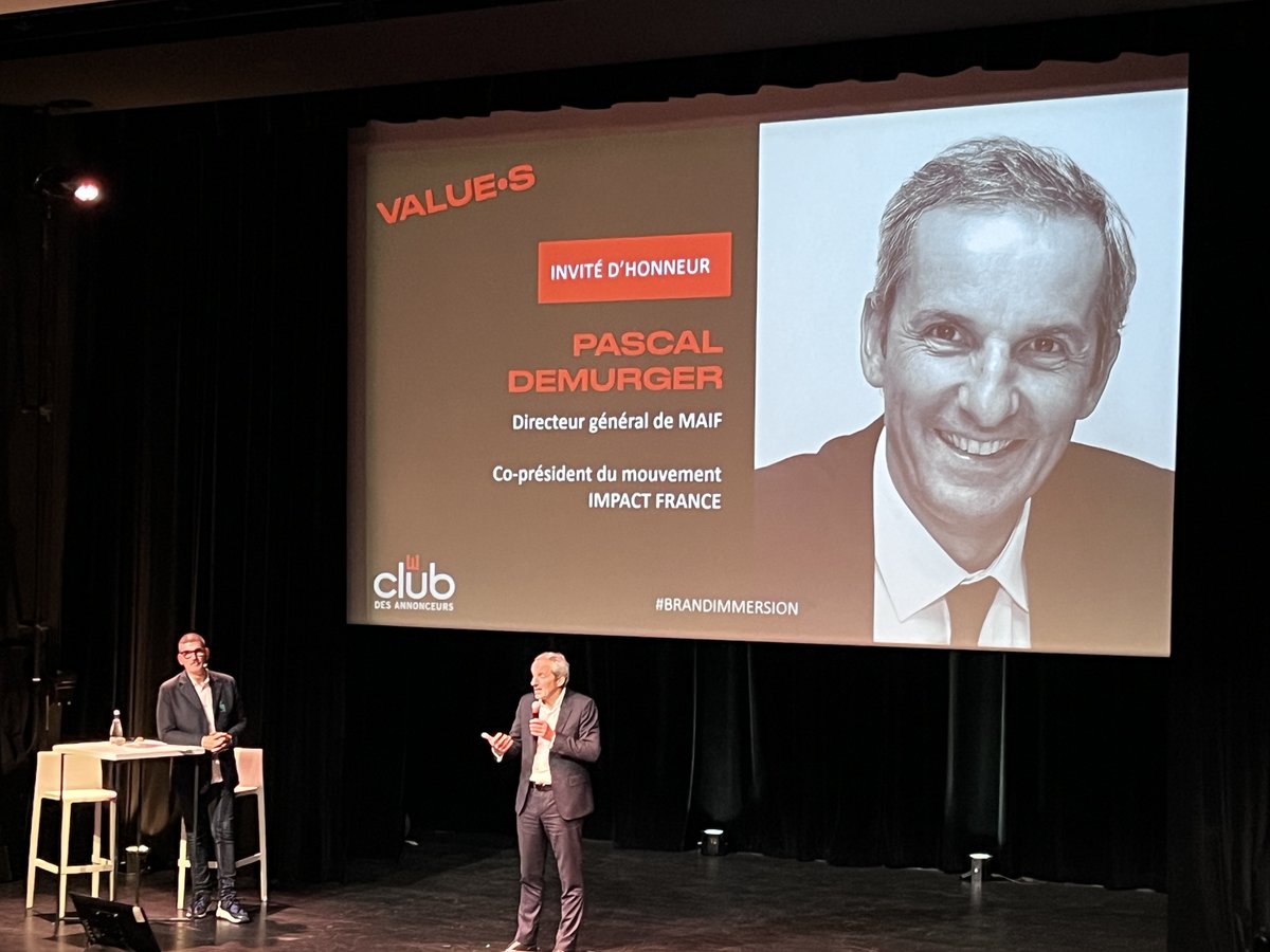 🔴Notre invité d’honneur <a href="/pascaldemurger/">Pascal Demurger</a>, dir. général <a href="/MAIF/">MAIF</a> et co-président <a href="/Mouv_ImpactFr/">Mouvement Impact France</a> , nous partage sa vision de l’entreprise du 21e siècle "Une entreprise qui sait allier performance économique, environnementale et sociétale, porteuse de valeurs fortes."📊
#BRANDIMMERSION