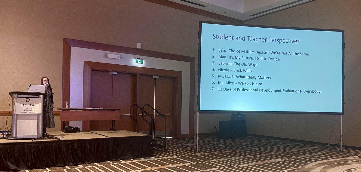 Thrilled to have <a href="/KendraMacLaren/">Kendra MacLaren (she/her)</a> share her doctoral study, A Case Study : Revising &amp; Humanizing the high school ELA program in PEI! #EmbraceTheJourney #Peitf2023 <a href="/PEITF/">PEITF</a> <a href="/KISHTorches/">KISH</a>