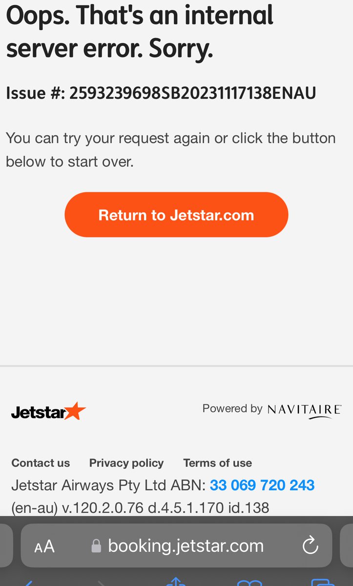 _mpopovic's tweet photo. @JetstarAirways mobile website is down cannot book flights https://t.co/sEqbjWkcTA