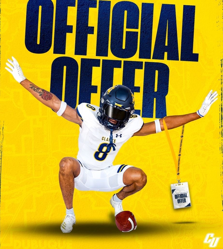 After a Great Conversation with <a href="/CoachHicksCU/">Adam Hicks</a> I am blessed to receive an offer from Clarke University <a href="/ClarkePrideFB/">Clarke Pride Football</a> <a href="/CoachFominaya/">Coach Fominaya, Ed.D.</a> <a href="/hiramhornetsFB/">Hiram Hornets Football</a> <a href="/RecruitGeorgia/">Recruit Georgia</a> <a href="/NwGaFootball/">NwGa Football</a>