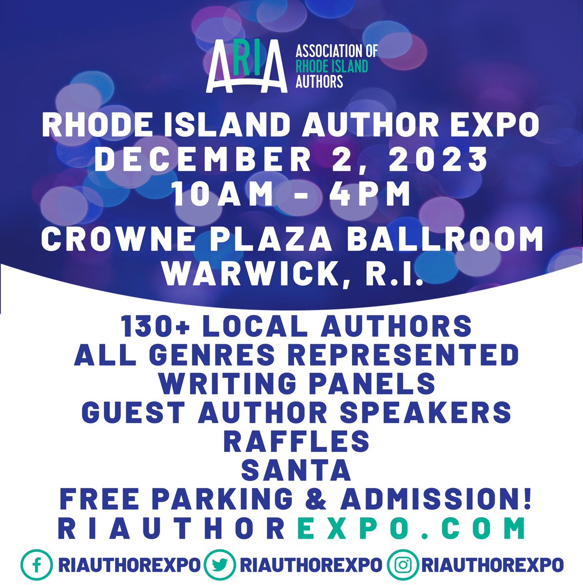 #savethedate 12/2/2023 10a-4pm at Crowne Plaza Ballroom <a href="/riauthorexpo/">The Rhode Island Author Expo</a> happens with 130+ #riauthors all genres represented! Signed books make great stocking stuffers! #riauthorexpo