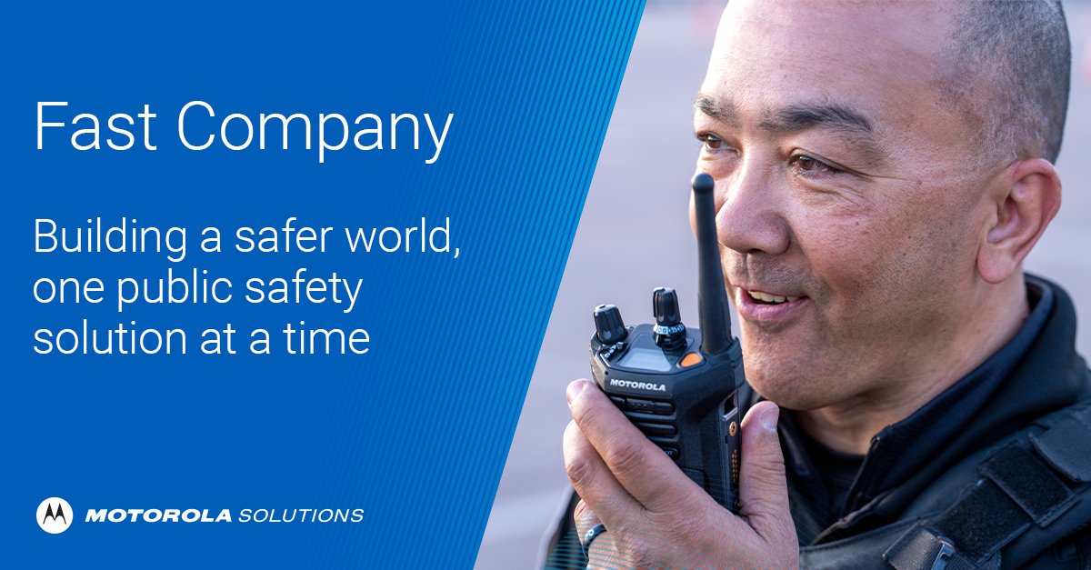 MotoSolutions's tweet photo. “We serve and support public safety agencies and enterprises alike so those in need can connect directly with those who can help.” Learn more from executive vice president and COO, Jack Molloy, on how #MotorolaSolutions is #SolvingForSafer: https://t.co/33B8mc1Pg2 https://t.co/ijpJWNagRO