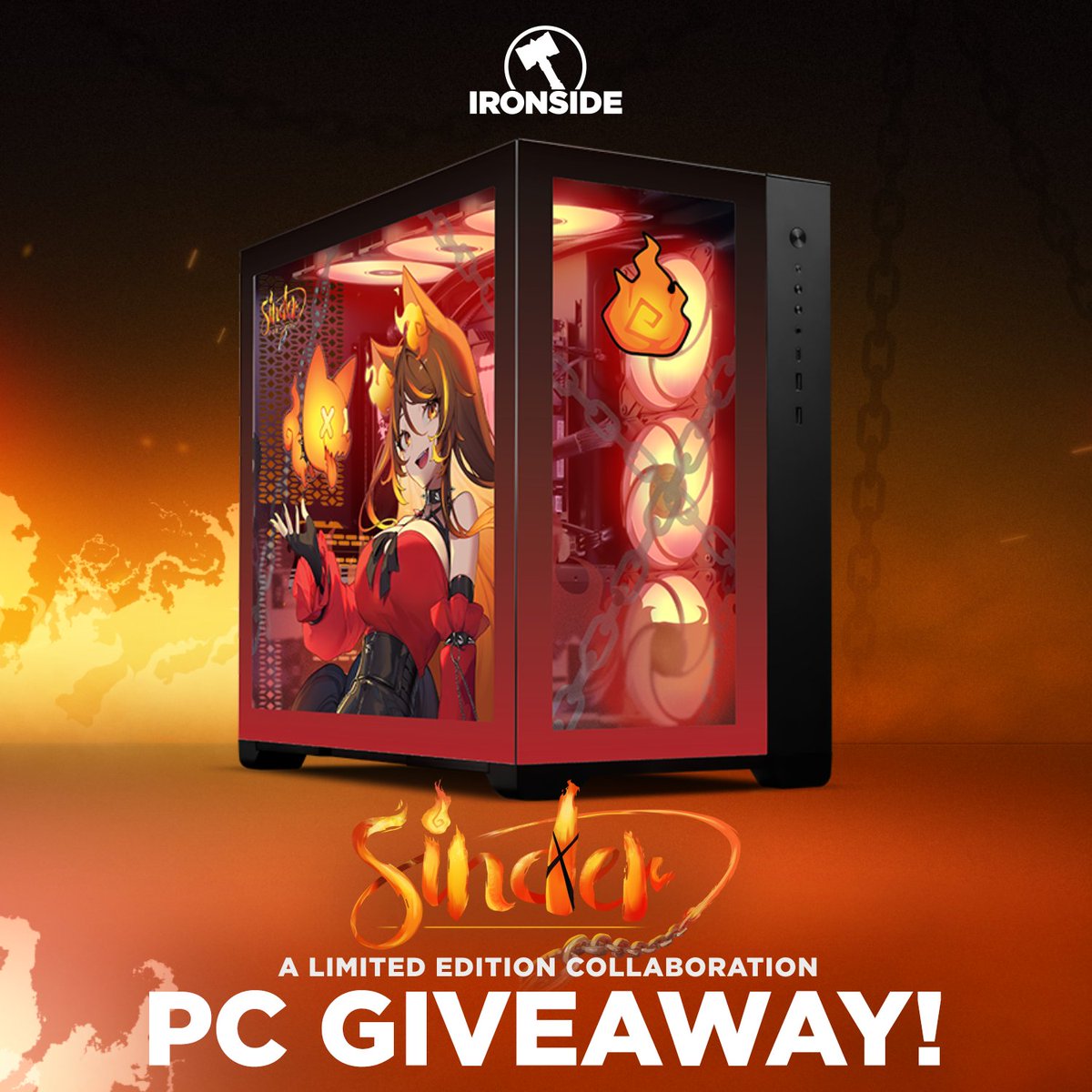 🔥 SINDER x IRONSIDE GIVEAWAY 🔥 @IronsidePC and I are giving away a fully prebuilt PC with a $1500 value!! You can find the PC specs below ⬇ To enter, like and retweet this post, and make sure to follow me and Ironside! A winner will be chosen on 11/22! Don't miss out! 🧡