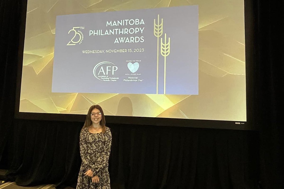 CHFManitoba's tweet photo. Congratulations to everyone honoured at yesterday's @AFPManitoba Awards for the outstanding charitable work you do in Manitoba. 

Special shoutouts to Keira, our 2022 Champion Child, for winning the 2023 Outstanding Youth Fundraiser award… https://t.co/zpxyVu7AQL