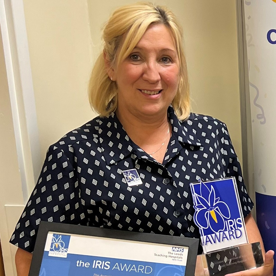 Congratulations to June, a Ward Clerk within our Theatres and Anaesthetics team, who was nominated for an IRIS award by a colleague who said; “June is the face and voice of the admissions lounge team, she is the glue that holds the team together. Well done June!