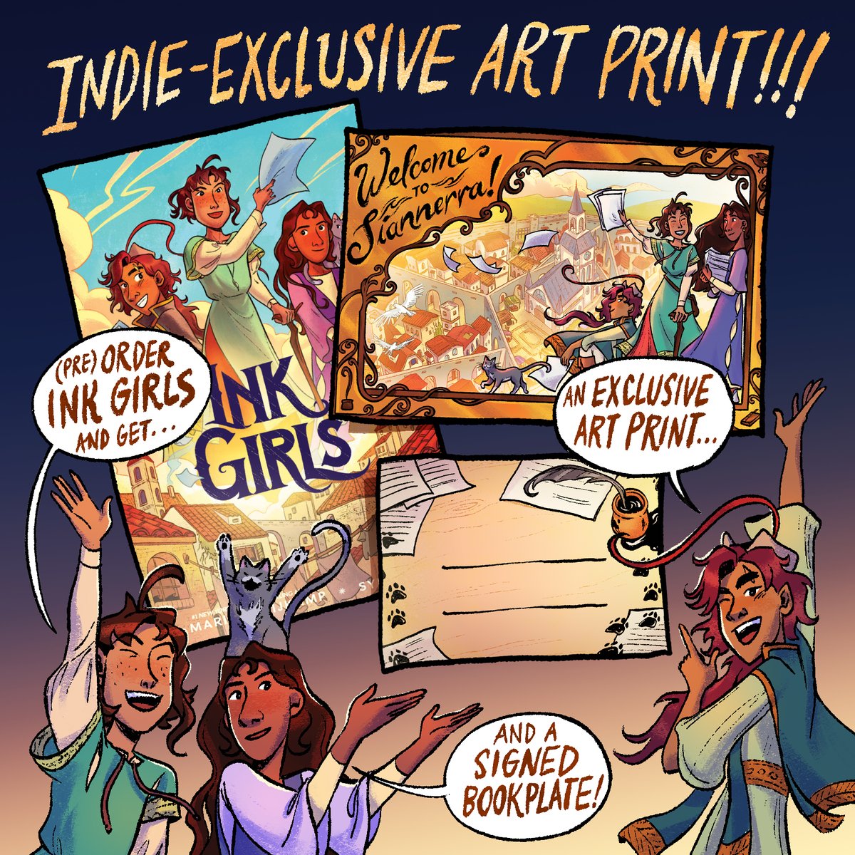 Pre-Orders are now live for INK GIRL, a middle grade graphic novel that celebrates the power that everyone—even those often overlooked—has to create change. Orders include a signed bookplate and an indie-exclusive art print! Order Here: bookpeople.com/pre-order/camp…