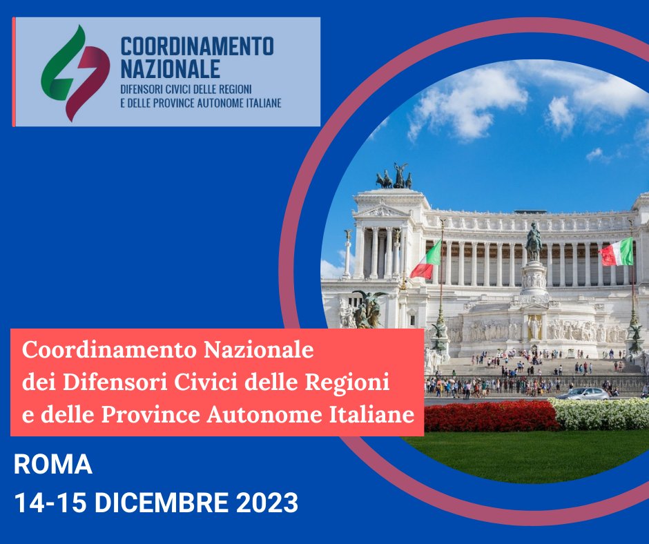 Convocazione del Coordinamento Nazionale dei Difensori Civici a Roma il 14 dicembre. coordifesacivicaitalia.it/?p=1270 <a href="/DifensoreL/">Difensore Civico Lazio</a> <a href="/ConsiglioLazio/">Consiglio Lazio</a> <a href="/Consigli_Reg/">Conferenza Assemblee Legislative delle Regioni</a>