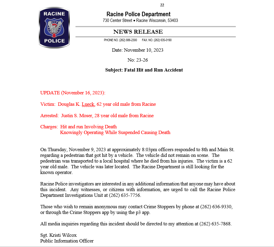 Racine Police (@racinepd) on Twitter photo 