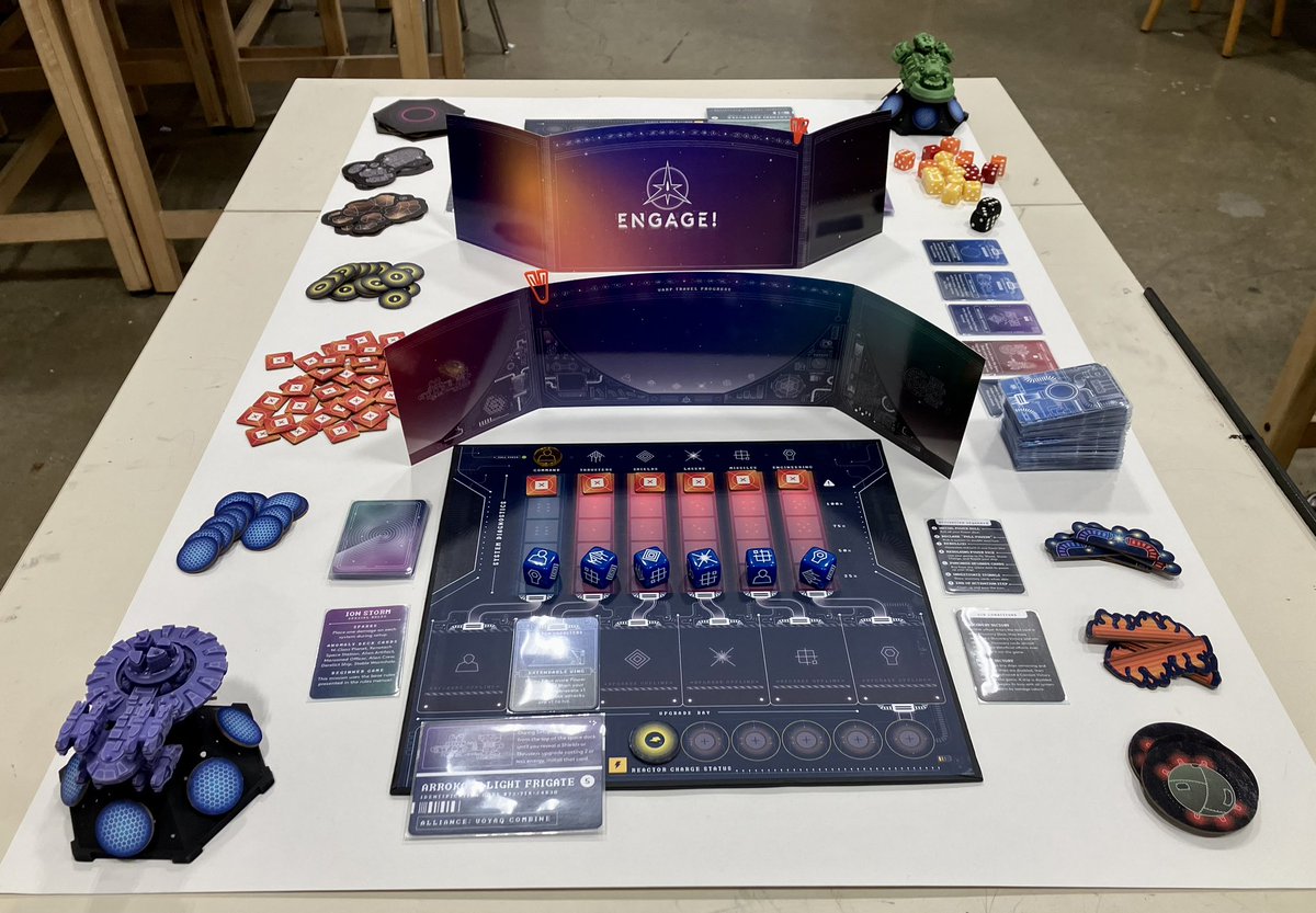 <a href="/tyson_whiting/">Tyson Whiting</a> and I just put the finishing touches on our Engage! Gold prototype for PAX U. It’s a huge milestone &amp; we are so proud of our work. I sat down in front of the screen &amp; systems chart and got goosebumps today. The validation of years of iteration &amp; testing, it’s real!