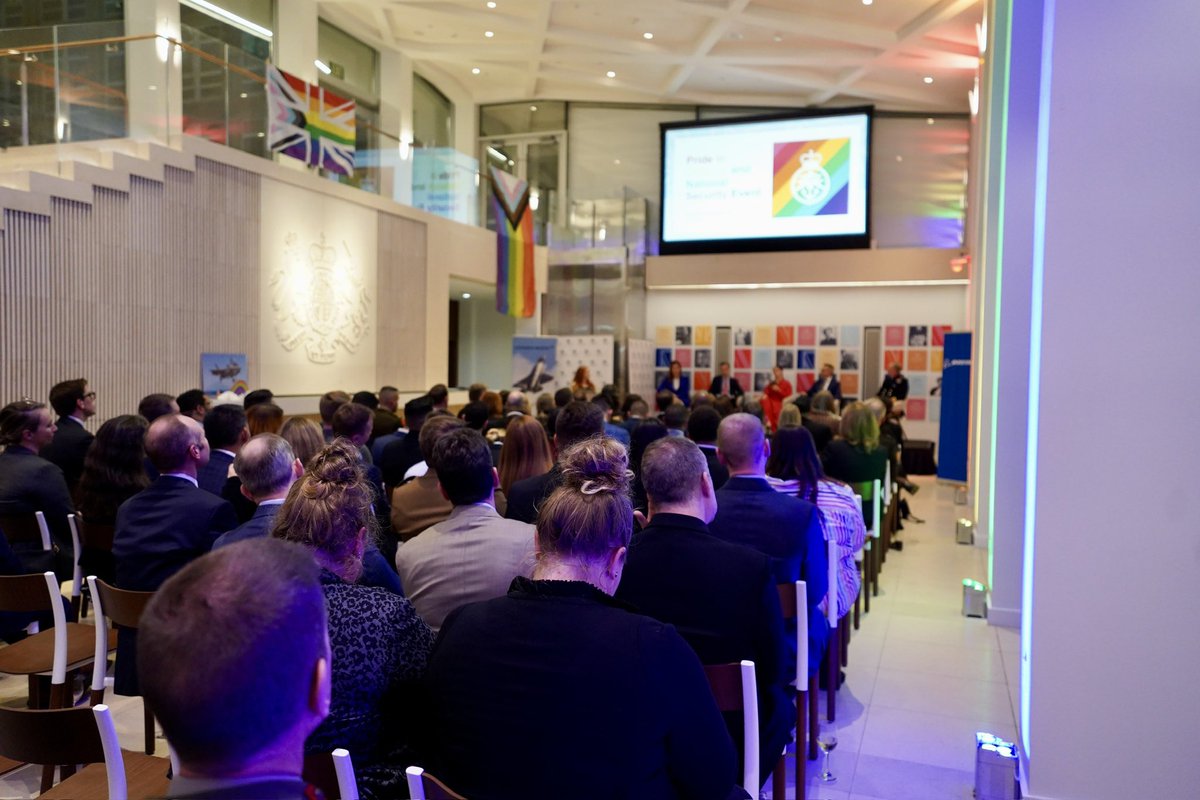 UK_DA_USA's tweet photo. It was a pleasure to give opening remarks at the British Embassy’s first event celebrating LGBTQ+ personnel in defence &amp; national security. 

We continue to make Defence an inclusive space, where everyone is comfortable to bring their authentic self to work, each and every day. https://t.co/bieCtGD4R9