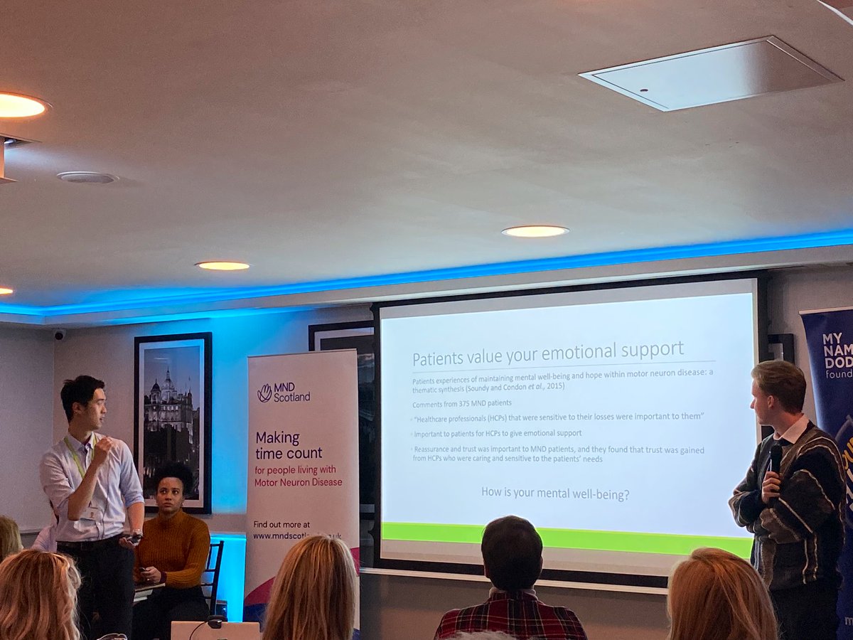 JNewton_MND's tweet photo. Well done to our research nurses Isaac &amp; Ethan who discussed their work which includes a survey on how MND is affecting our mental health #UKMNDNAHP https://t.co/7b1ActMDFj