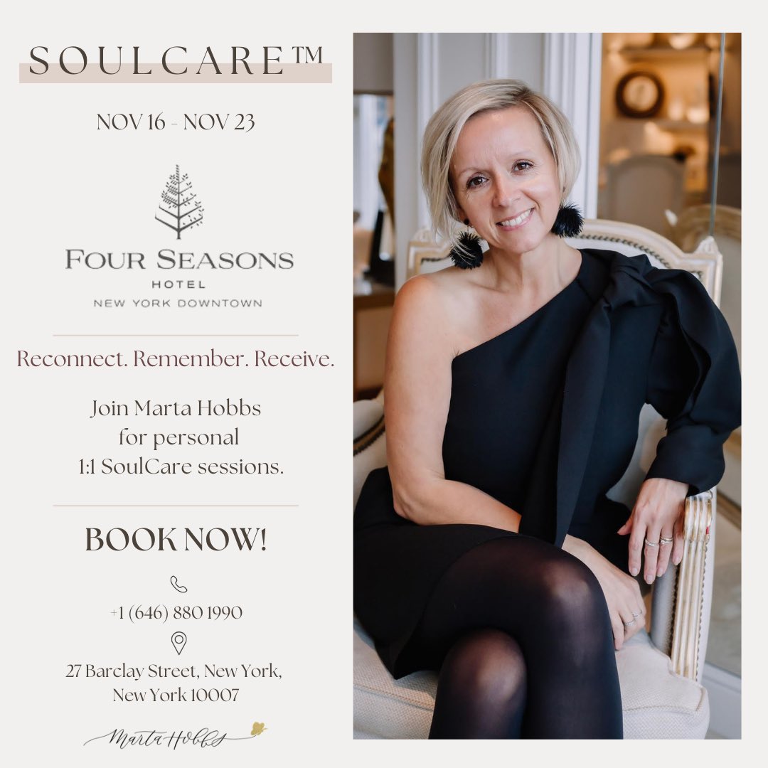 martahobbs's tweet photo. So glad to be back in New York City for more SoulCare sessions at the gorgeous spa of @FSNYDowntown. 🌟 https://t.co/kM149WuzlG