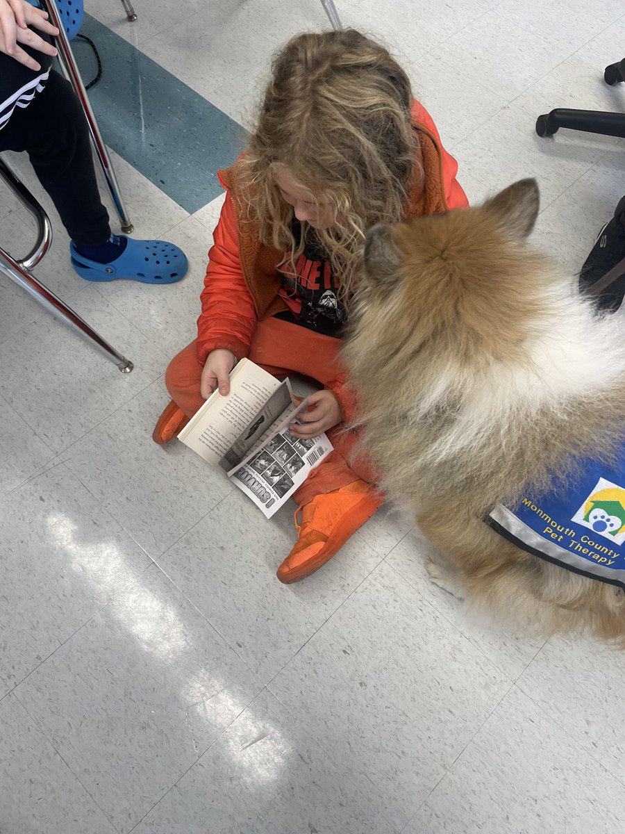Today was magical✨6th grade participated in Read to the Dogs for the first time! Ss were so excited to read to our new “class pet”, Lucy🐕📖 #readtothedogs #mtpspride #180wayslionslead @thorne_ms @mrsgarrison135 @mrsfitz124