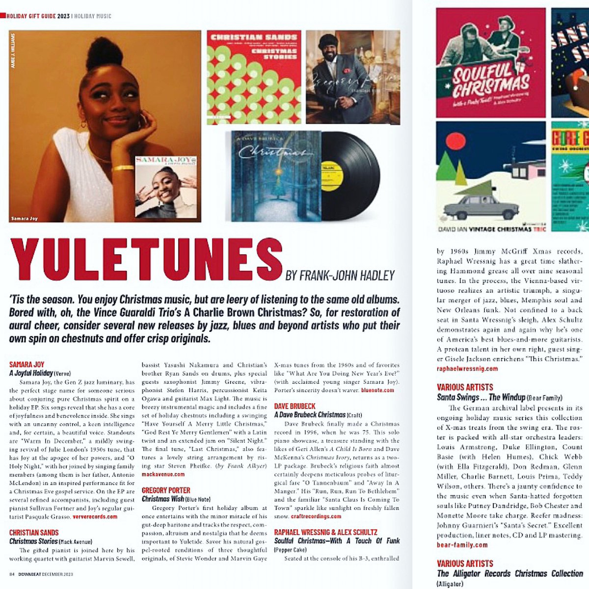 Marvelous and thoughtful critique in <a href="/DownBeatMag/">DownBeat Magazine</a> 
#soulfulchristmas #vinyl
