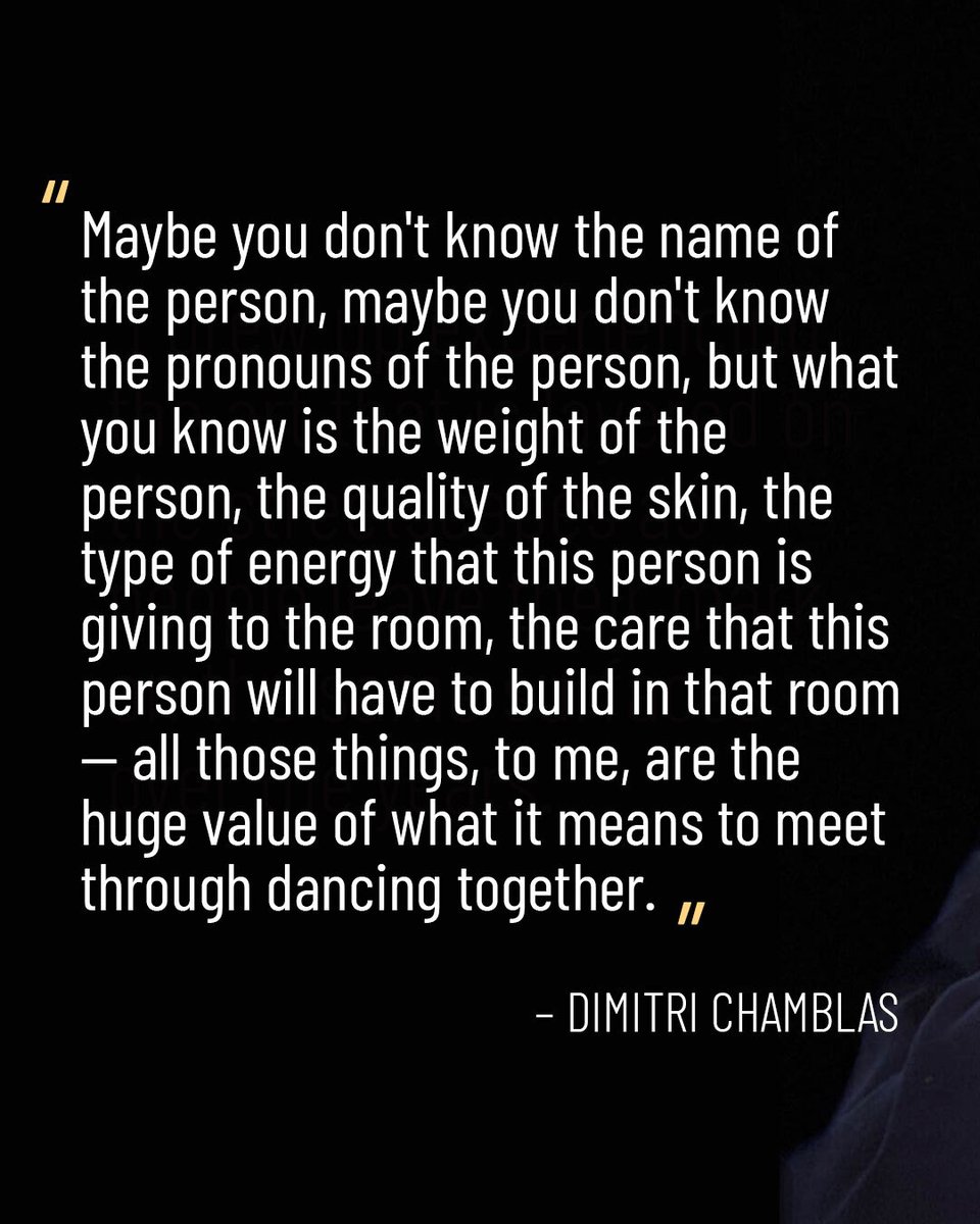 Profound words from choreographer Dimitri Chamblas, whose "takemehome" performance at <a href="/nyuskirball/">NYU Skirball</a> was inspired by workshops he led with men serving life sentences in prison. 

Read the full interview by <a href="/clthomps81/">Candice Thompson</a>:  ow.ly/QoT250Q8sv3