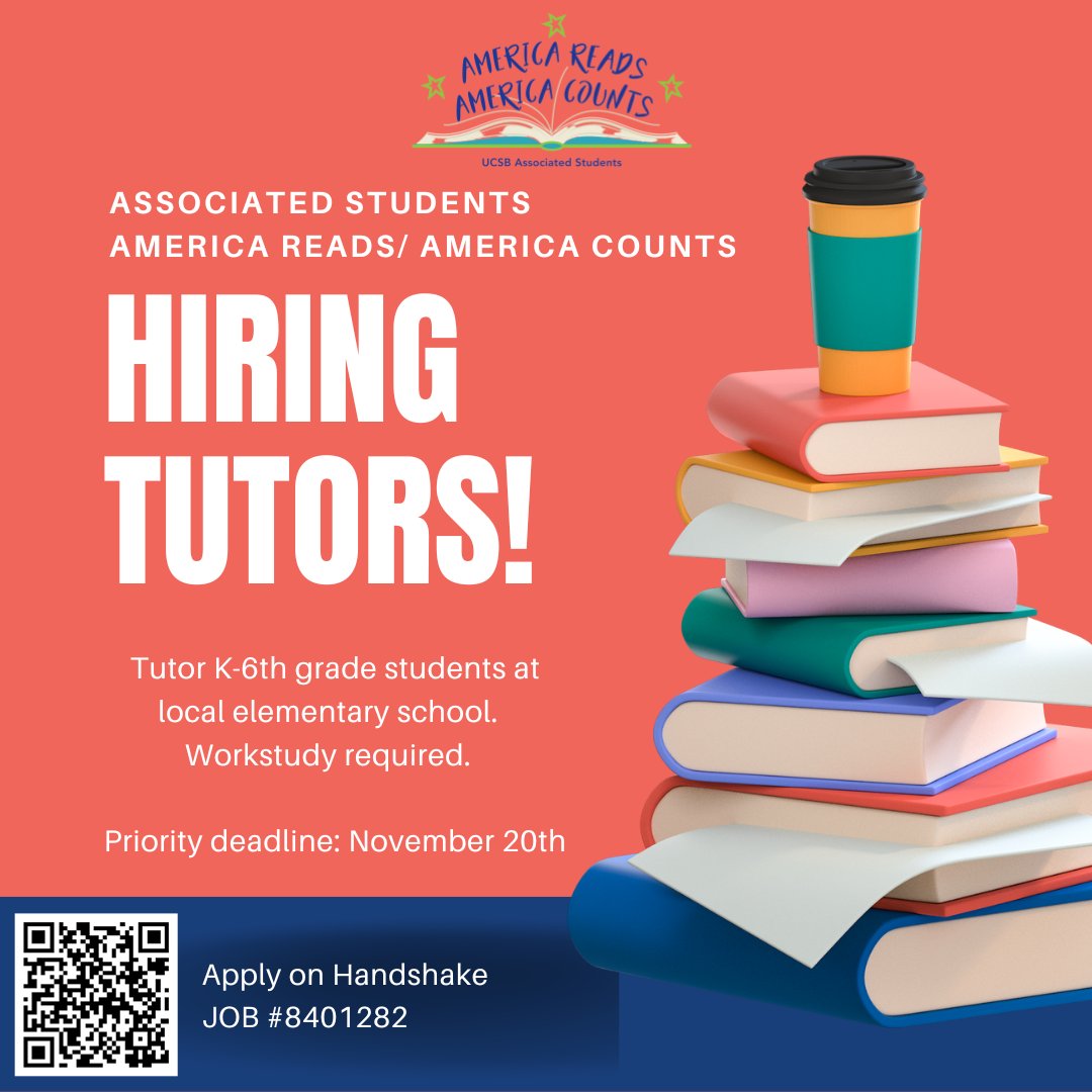 AS_UCSB's tweet photo. Job Announcement: Elementary School Tutors https://t.co/cEKLELe6ba