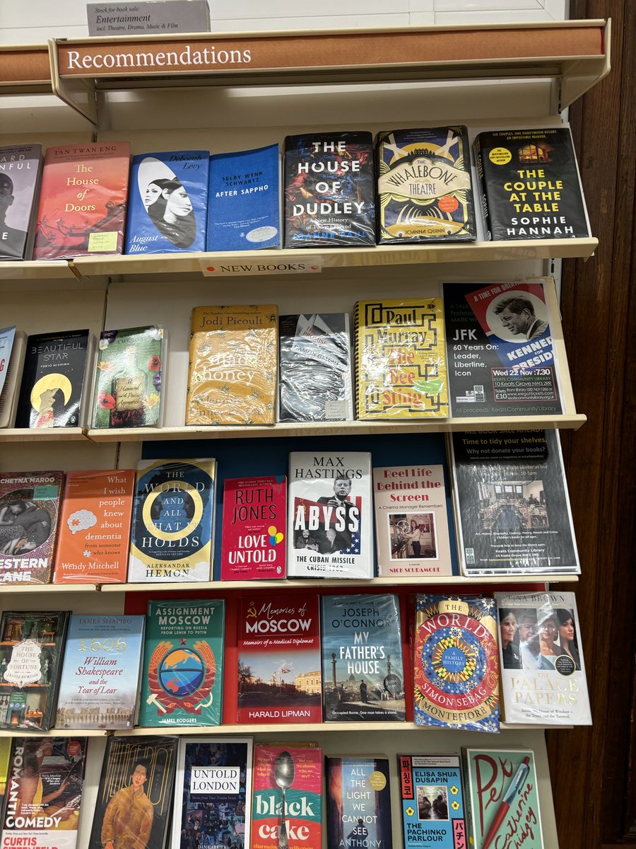 sortandsurvive's tweet photo. Can’t believe that it is a year since Nick published his book ‘Reel Life Behind the Screen: A Cinema Manager Remembers’.  Here it is on the Recommendations shelf at @keatscommunitylibrary Available ⁦@BFI⁩ Bookstore, ⁦@JohnSandoe⁩ ⁦@matadorbooks⁩ https://t.co/gT6T8lGuJk