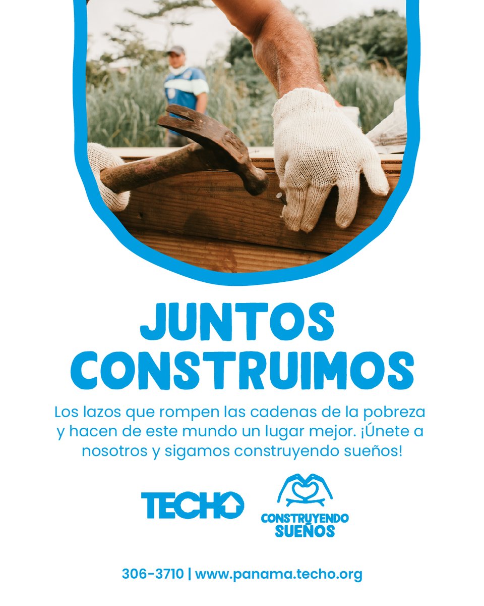 techopanama's tweet photo. En #TECHOPanama 🏡construimos los lazos que rompen las cadenas de la pobreza y transforman nuestro mundo. 🌍

Involúcrate, participa y convoca a otros para hacer la diferencia con nuestra labor conjunta.
¡Únete a nosotros y sigamos construyendo sueños! 💙✨
#ConstruyendoSueños 🫶🏻 https://t.co/hOz751cN39