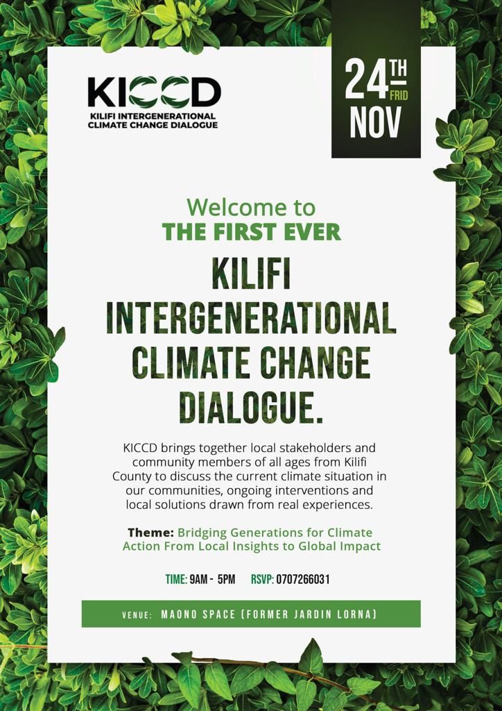 Welcome to the first-ever Kilifi Intergenerational Climate Change Dialogue! If you're interested in joining us, please use the link below to register with your credentials. We'll see you on the 24th at Maono Space Malindi.

docs.google.com/forms/d/15l3k3…
