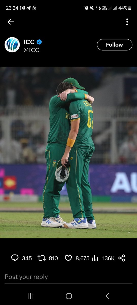 आज का मैच का रिज़ल्ट जो भी हो दिल तो साउथ अफ्रीका ने जीता हैं। कुछ पंक्ति फॉर टीम साउथ अफ्रीका :
अगर Happy End नहीं है, तो फिर ये The End नहीं है … जीत की स्वाद कभी न कभी तो मिलना ही हैं, सफ़र जारी रखना है। #icccricketworldcup2023 #AUSvsSA