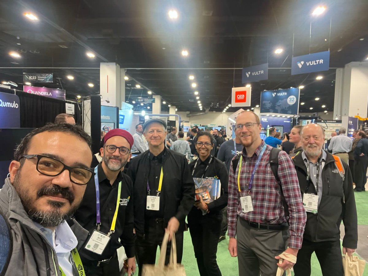 mnoukhiya's tweet photo. Booth500 #SC23 committee with Hatem Ltaief @HatemLtaief, myself, David Keyes, Torsten Hoefler @thoefler, and Jack Dongarra have selected the winner of:

9th edition booth swag #SC23 #iamhpc

Booth #lablup #689  🏆 ! Congrats 🎉🎈🎊 https://t.co/AUONPu43FE