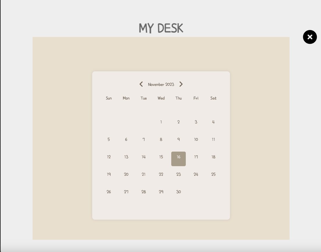 meDeepalilodhi's tweet image. 🚀 Day 25 of #30Days30JSProjects: Elevated &quot;My-Desk&quot; with a Calendar feature! 📅📐

Project Link: my-desk-deepali-1508.vercel.app🌐
Check code in github 📦
Making productivity a priority! Join me on this coding adventure. 🗓️ #JavaScript #buildinpublic #100DaysOfCode  #LearningInProgress