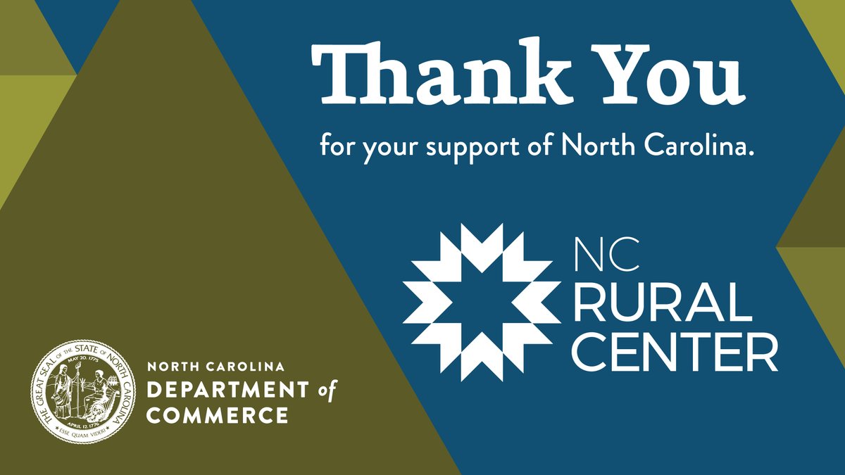 NCCommerce's tweet photo. Today's #ThankYouNC spotlight goes to the NC Rural Center, and is in honor of #RuralHealthDay! For over 35 years, the Center has worked to improve the quality of life for #RuralNC. Learn more here: https://t.co/ji15HWgt5P https://t.co/b9KQH4WTnv