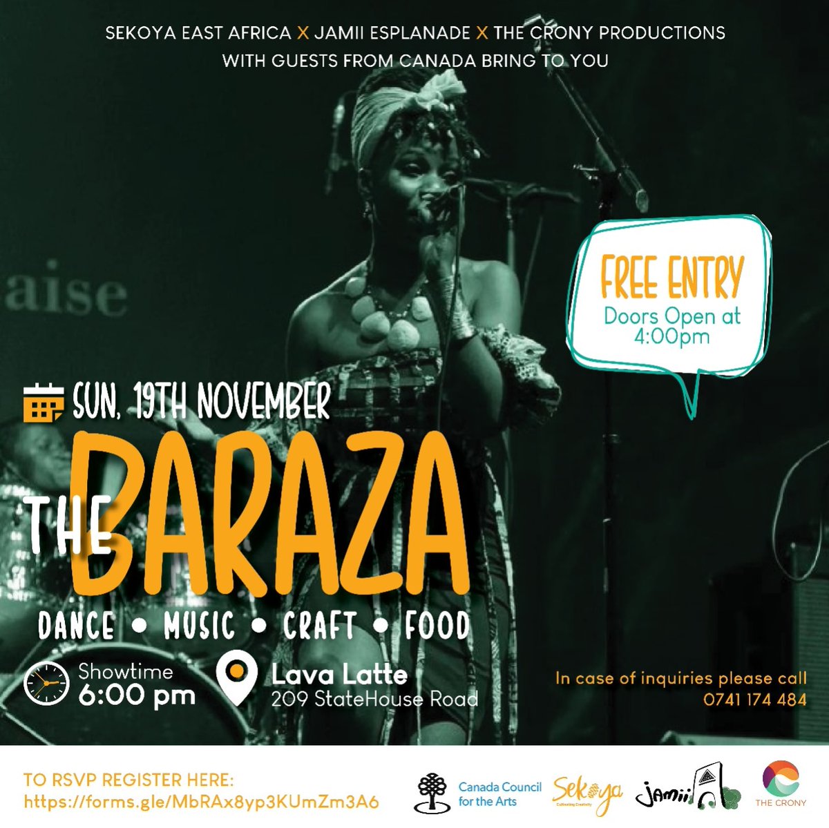 kipepeoagency's tweet image. Hey there! 

Join @liboi_sharon this Sunday at The Baraza for a wonderful art exchange that will be taking place at Lava Latte. @JamiiEsplanade is a community art organization based in Canada that fosters art exchange between local and international artists. 

#liboi #thebaraza