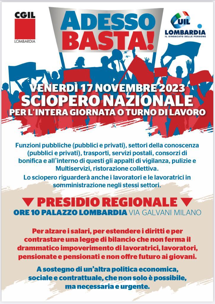 🔵E' Sciopero !!!!

<a href="/Vizza1972/">Enrico Vizza</a> <a href="/VincenzoCesare2/">Vincenzo Cesare</a> <a href="/edacquino/">Eloisa Dacquino</a> <a href="/montedurototi/">salvatore monteduro</a> <a href="/enriazz/">Enrico Azzaro</a> <a href="/sarti_vittorio/">Vittorio Sarti</a> <a href="/albrizioanto/">Antonio Albrizio</a> <a href="/UILofficial/">Uil Nazionale</a> <a href="/PpBombardieri/">Pierpaolo Bombardieri</a> <a href="/CGILLOMBARDIA/">CGIL Lombardia</a> <a href="/MilanoCgil/">CGIL Milano</a>