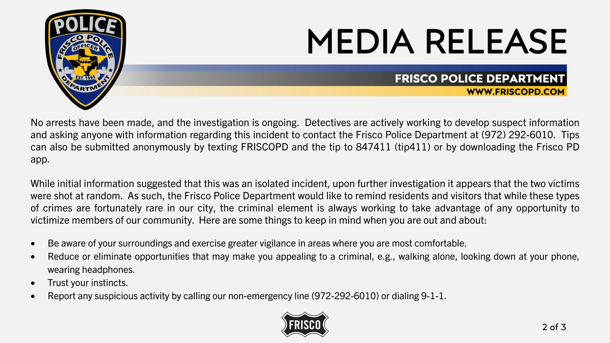 FriscoPD's tweet photo. MEDIA RELEASE - Frisco Police Seek the Public’s Assistance in Fatal Shooting

https://t.co/UPO4fxMWDd https://t.co/NyRISpKm4q