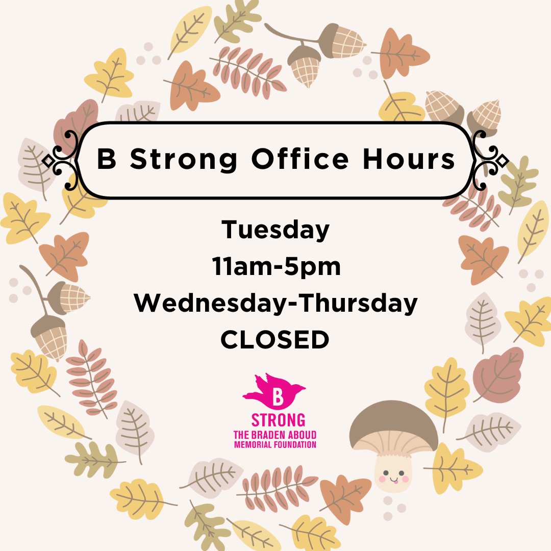 Happy Monday! Here is our holiday office hour schedule this week:

Tuesday: 11 am - 5 pm
Wednesday - Thursday: closed for Thanksgiving.