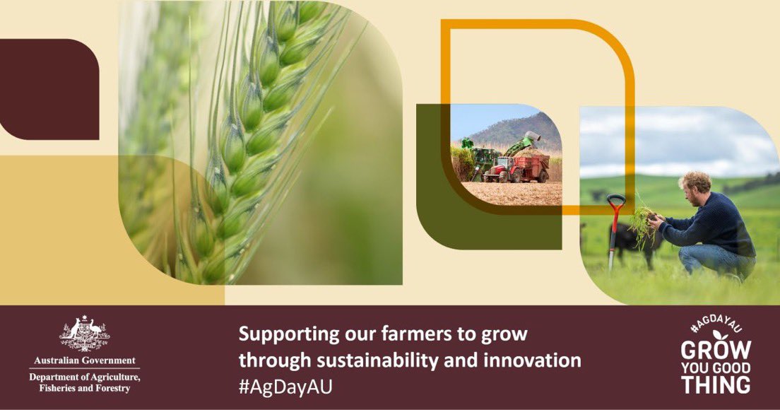 Today we celebrate National Agriculture Day. Led by @NationalFarmers, on #AgDayAU we thank our farmers for the work you do each day to ensure our food & fibre is world class, sustainable & protected against #biosecurity threats: agriculture.gov.au/about/news/cel… #AgDayAU #growyougoodthing