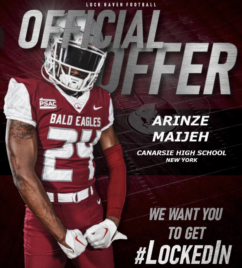 After a Great talk with @CoachMattSully, I am blessed to receive an offer from Lock Haven University!!🔒🦅 @JoeMento @CoachBEllis9 @Coach_ZoBrown @Coach_CraigDL