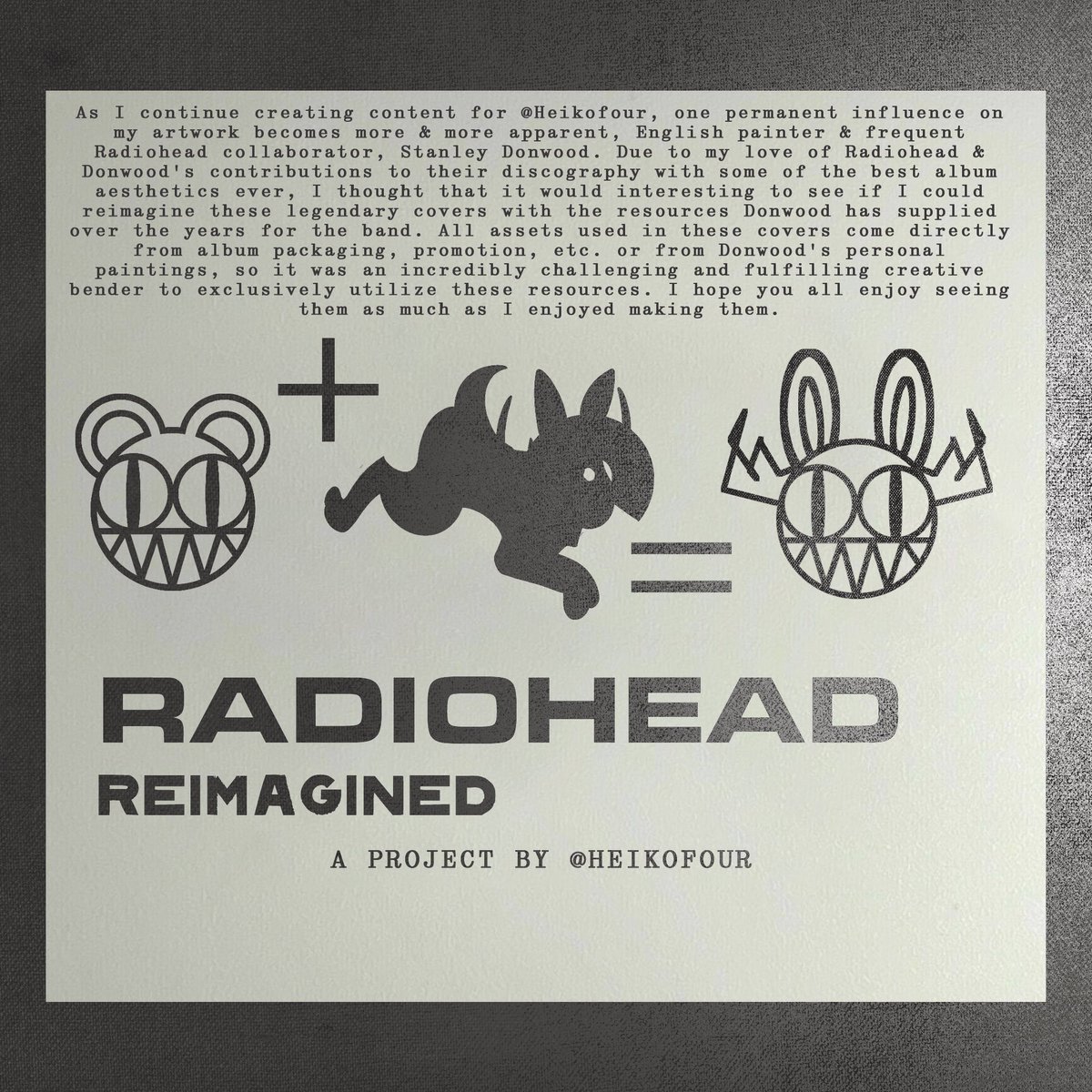 heikofour's tweet photo. RADIOHEAD REIMAGINED #9: A Moon Shaped Pool https://t.co/pkCdENvVws