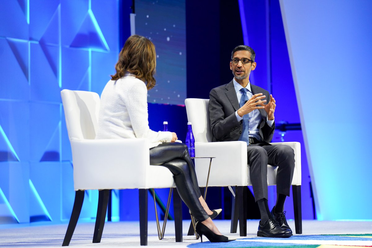 APEC CEO Summit USA 2023 (@apecceosummitus) on Twitter photo When <a href="/emilychangtv/">Emily Chang</a> asked <a href="/sundarpichai/">Sundar Pichai</a> what it means to do the right thing in an AI powered world, he said, “I think it has to be grounded in the fundamental values of humanity, human rights, and universal human values.”
#APECCEOSummitUSA #USAPEC2023 When <a href="/emilychangtv/">Emily Chang</a> asked <a href="/sundarpichai/">Sundar Pichai</a> what it means to do the right thing in an AI powered world, he said, “I think it has to be grounded in the fundamental values of humanity, human rights, and universal human values.”
#APECCEOSummitUSA #USAPEC2023